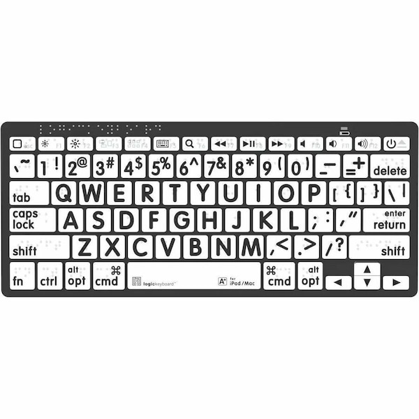 Logickeyboards BRAILLE/LARGEPRINT BLK ON WHT - LKB-BRALPBW-BTON-US
