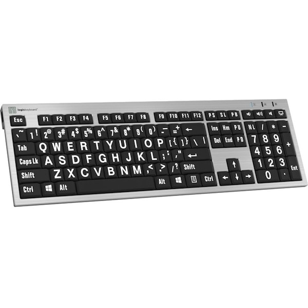 Logickeyboards XLPRINT PC SLIM LINE WHT ON BL - LKBU-LPRNTWB-AJPU-US