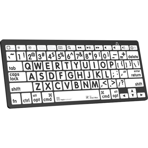 Logickeyboards XLPRINT BLUETOOTH BLK ON WHT U - LKBU-LPBW-BTON-US