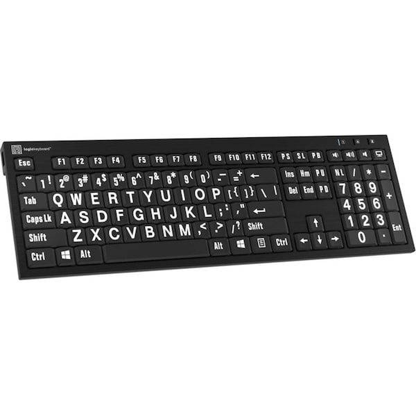 Logickeyboards XLPRINT NERO PC WHT ON BLK US - LKBU-LPWB-BJPU-US