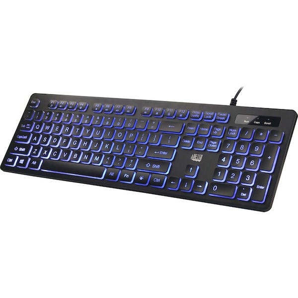 Adesso 2X LARGE PRINT , ON AND OFF  ILLIMINATED BACKLIGHT USB KEYBOARD, INTERNE - AKB-139EB