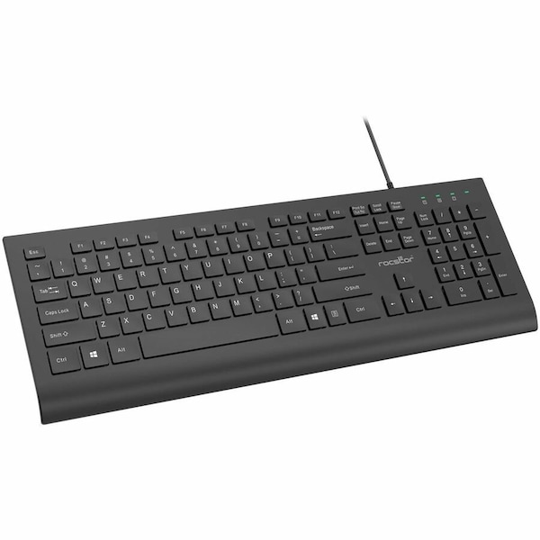 Rocstor PREMIUM K10 WIRED KEYBOARD - 104 KEY FUNCTION - CABLE CONNECTIVITY - USB TYPE A - Y10P023-B1
