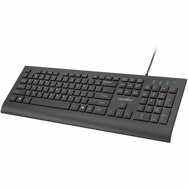 Rocstor PREMIUM K10 WIRED KEYBOARD - 104 KEY FUNCTION - CABLE CONNECTIVITY - USB TYPE A - Y10P023-B1