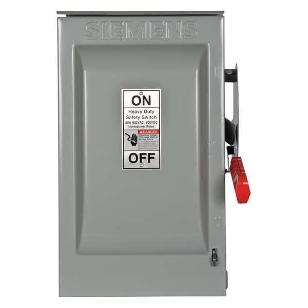Interruptor de Seguridad no fusionable Siemens, de Uso Pesado, 600V AC, 3PST, 60 A, NEMA 3R - HNF362R