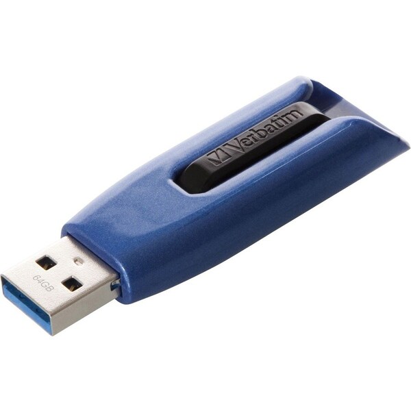 Verbatim Americas V3 MAX USB 3.0 Drive, 128GB, Blue/Black - 49808