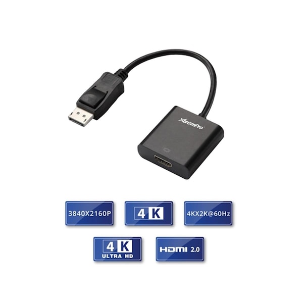 Xtrempro Displayport to HDMI Adapter 2.0 4K DP to HDMI Adapter 3840 x 2160 at 60 Hz - 11164