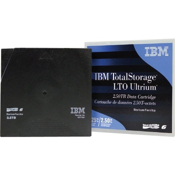 Ibm Storage Media Tape, Lto, Ultrium-6, 2.5Tb/6.25Tb Barium - 00V7590