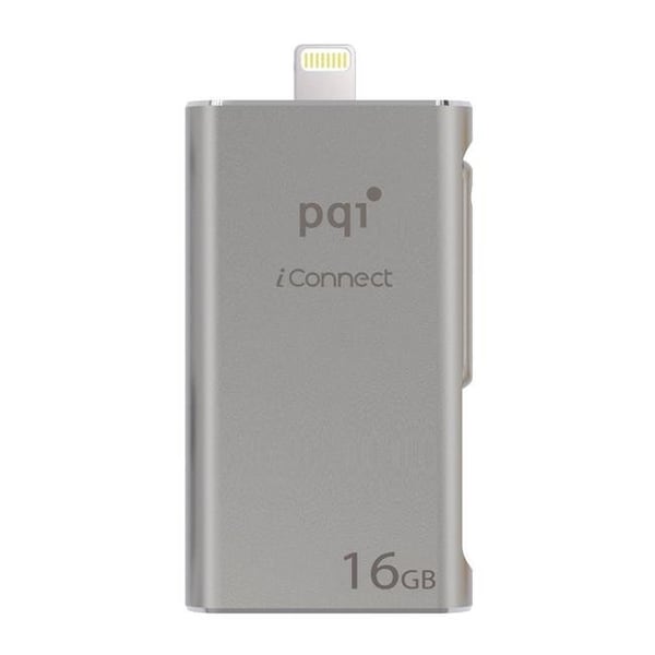 Pqi PQI 6I01-016GR2001 iConnect Apple MFi 16 GB Mobile Flash Drive with Lightning Connector for iPhones; iPads; iPod; Mac & PC USB 3.0 - Iron Gray - 6I01-016GR2001