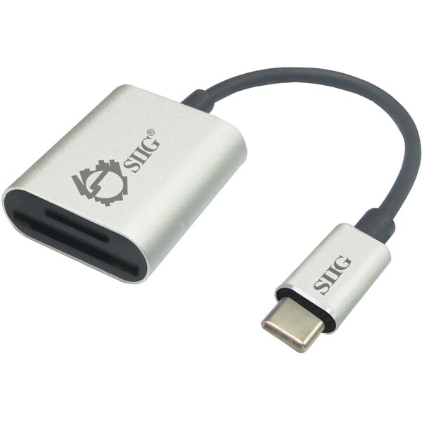 Siig Dualslot Memory Card Reader/Writer For Usbc Or Thunderbolt 3 Ports,  - JU-MR0F12-S1