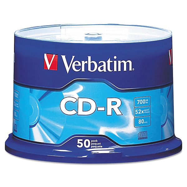 Verbatim CD-R Disc, 700 MB, 80 min, 52x, PK50 - VER94691