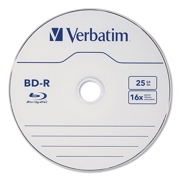 Verbatim BD-R Blu-Ray Disc, 25 GB, 16x, White, PK10 - 97238