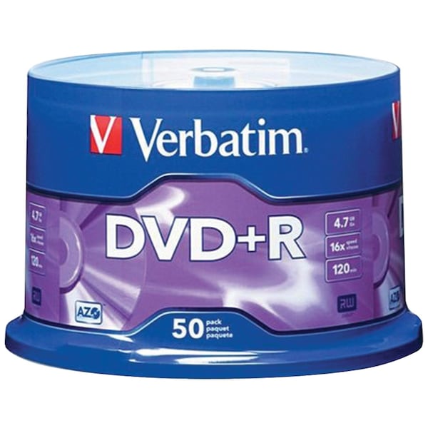 Verbatim Advanced AZO 120-Minutes 4.7GB DVD+R with 50pcs Spindle - 95037
