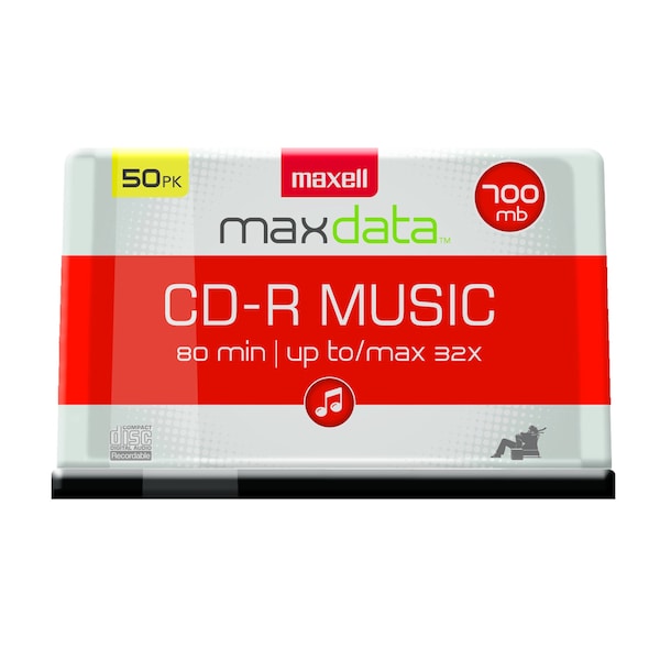 Maxell CD-R80 MU GOLD CDR 80 MINUTE WRITE ONCE FOR AUDIO RECORDING 50PK SPINDLE, 50PK - 625156