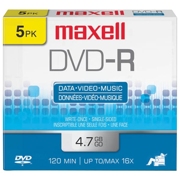 Maxell Digital 4.7GB 120-Minute 5pcs DVD-R - 638002