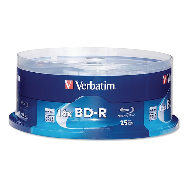 Verbatim BD-R Blu-Ray Disc, 25 GB, 16x, White, PK25 - 97457
