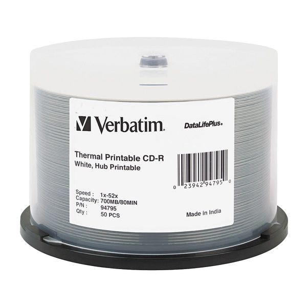 Verbatim CD-R Disc, 700 MB, 80 min, 52x, PK50 - VER94755