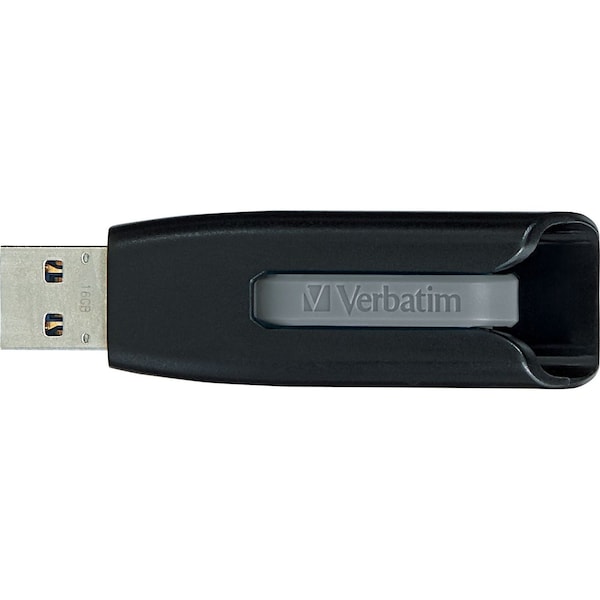 Verbatim Store 'n' Go V3 USB 3.0 Drive, 8 GB, Black/Gray - 49171
