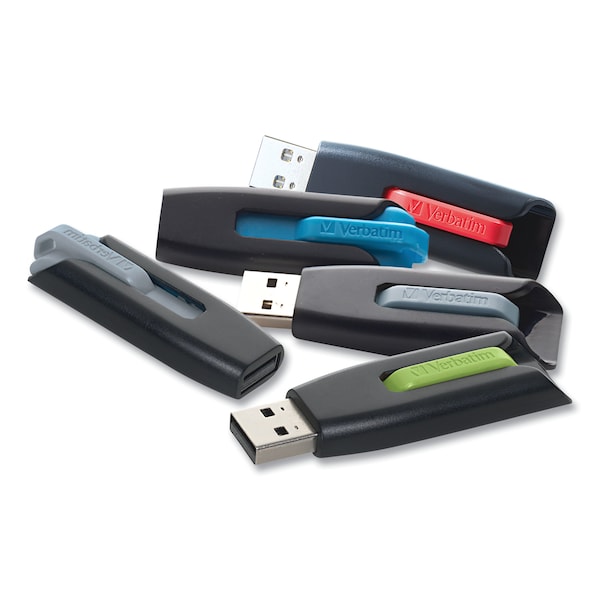 Verbatim Store 'n' Go V3 USB 3.0 Drive, 8 GB, Black/Gray - 49171
