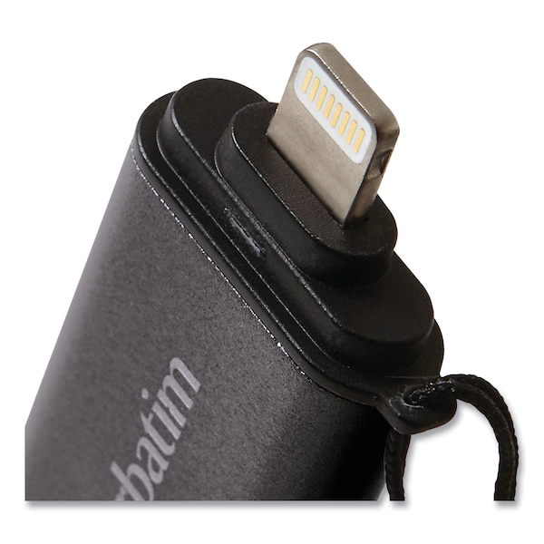 Verbatim Store 'n' Go Dual USB 3.0 Flash Drive for Apple Lightning Devices, 32 GB, Graphite - 49300