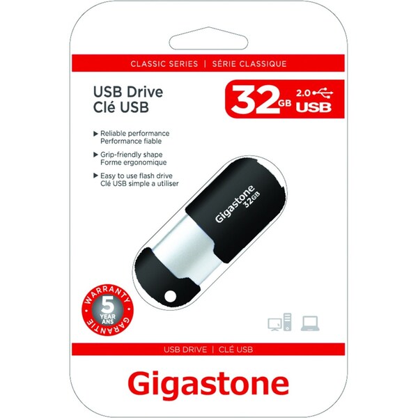 Gigastone Reliable 32GB USB 2.0 Drive - GS-Z32GCNBL-R