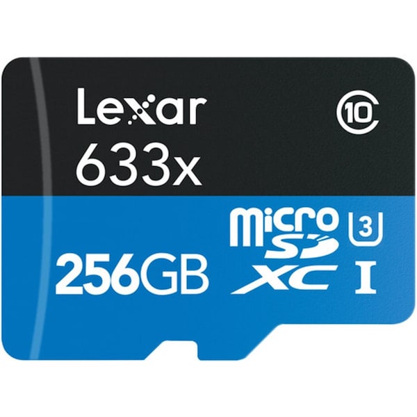 Lexar Media Lexar  256GB High-Performance 633x UHS-I microSDXC Memory Card with SD Adapter - LE25364