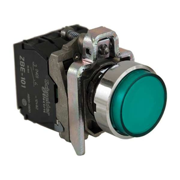Botón Pulsador Iluminado Schneider Electric, 22 mm, 1NO/1NC, Verde - XB4BW13G5