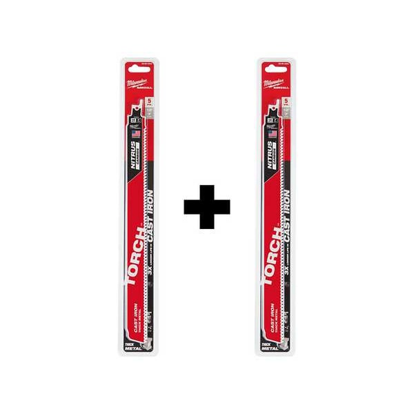 Milwaukee Tool TORCH 12" 7 TPI  Carbide 5PK w EXTRA 5PK - 48-00-5563, 48-00-5563