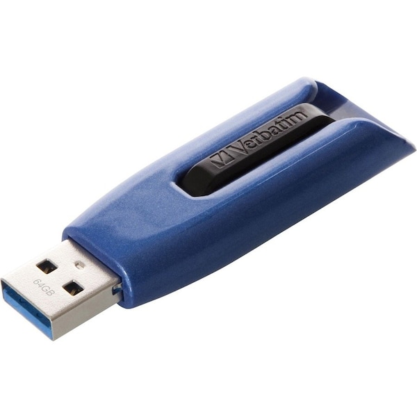 Verbatim Americas V3 MAX USB 3.0 Drive, 64GB, Blue/Black - 49807
