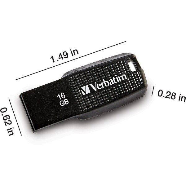Verbatim DRIVE, USB, 16GB, 2.0, ERGO, BK - VER70875