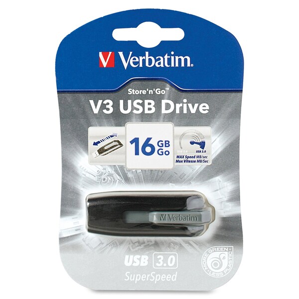 Verbatim SuperSpeed 16GB USB 3.0 Store 'n' Go V3 Drive - 49172