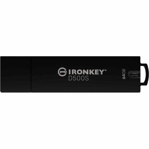 Kingston IronKey D500S 64GB USB 3.2, Gen 1 Type A Flash Drive - IKD500S/64GB