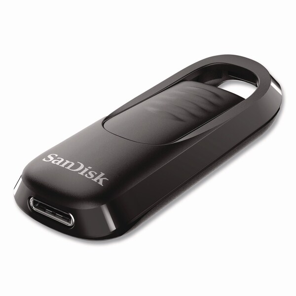 Sandisk Ultra Slider USB 3.2 Type C Flash Drive, 256 GB, Black - SDCZ480256GA46