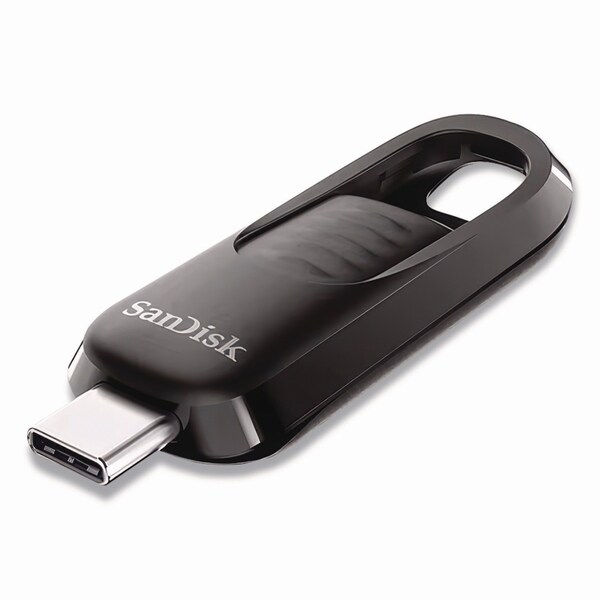 Sandisk Ultra Slider USB 3.2 Type C Flash Drive, 256 GB, Black - SDCZ480256GA46
