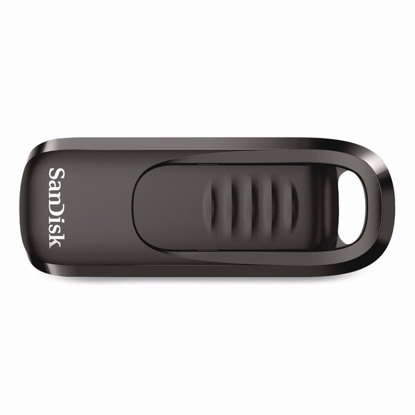 Sandisk Ultra Slider USB 3.2 Type C Flash Drive, 256 GB, Black - SDCZ480256GA46