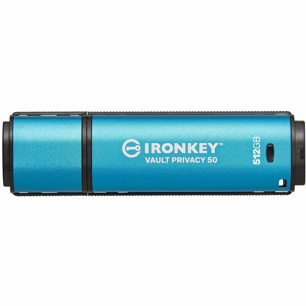 Kingston IronKey Vault Privacy 50 Series 512GB USB 3.2, Gen 1 Type A Flash Drive - IKVP50/512GB