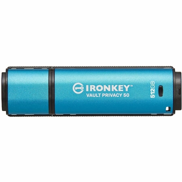 Kingston IronKey Vault Privacy 50 Series 512GB USB 3.2, Gen 1 Type A Flash Drive - IKVP50/512GB