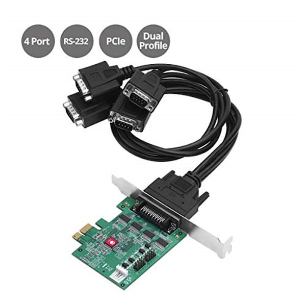 Betterbattery DP CyberSerial 4S PCI Express 4xRS-232 Serial Ports Box, Brown - BE3367533