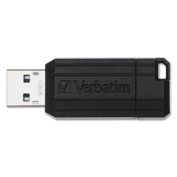 Verbatim PinStripe USB 2.0 Flash Drive, 16 GB, Black - 49063