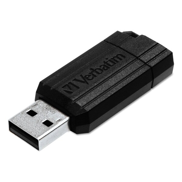 Verbatim PinStripe USB 2.0 Flash Drive, 16 GB, Black - 49063