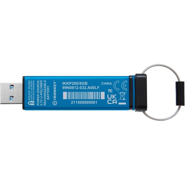 Kingston IronKey Keypad 200 8GB USB 3.2, Gen 1 Type A Flash Drive - IKKP200/8GB