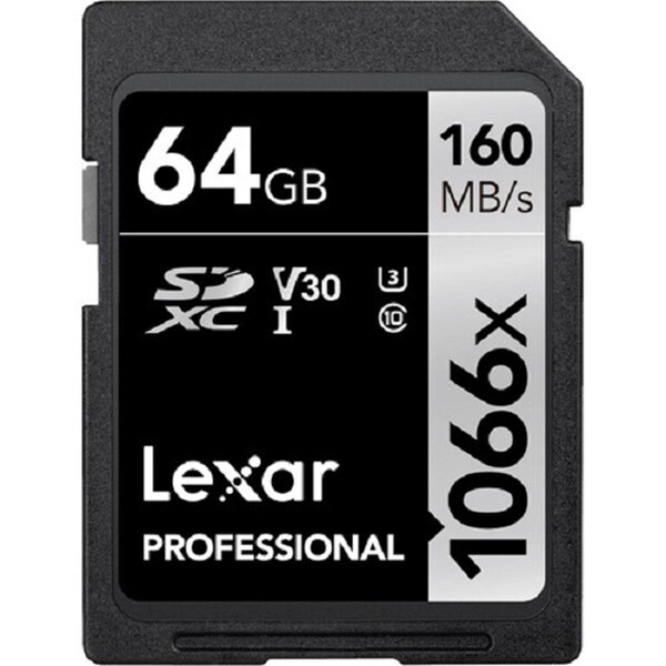 Lexar Media Lexar  SDXC 64GB 1066x 64GB Class 10 UHS-I Memory Card, Silver - LSD1066064G-BNNNU