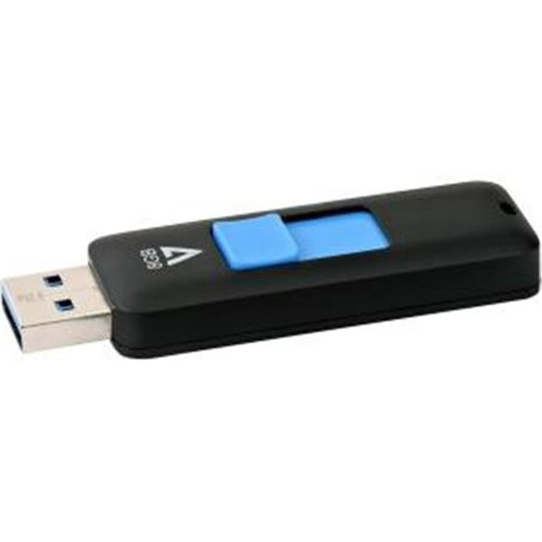 V7 Memory V7 Memory VF38GAR-3N 8GB - USB 3.0 Flash Drive with Retractable USB Connector; Black - VF38GAR-3N