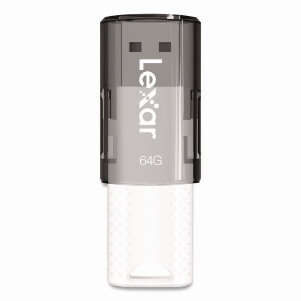 Lexar JumpDrive S60 USB 2.0 Flash Drive, 64 GB, Gray/White, 3PK - LJDS60-64GB3NNU