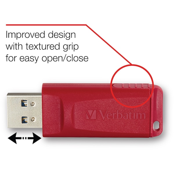 Verbatim Drive, Usb, Stor N Go, 16 GB, Rd, PK4 - 96317CT