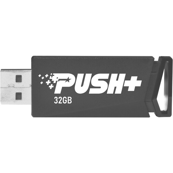 Patriot Memory Patriot Memory Push+ USB 3.2 GEN. 1 FLASH DRIVE - 128 GB - USB 3.2 (Gen 1) - Black - 2 Year Warranty - PSF128GPSHB32U