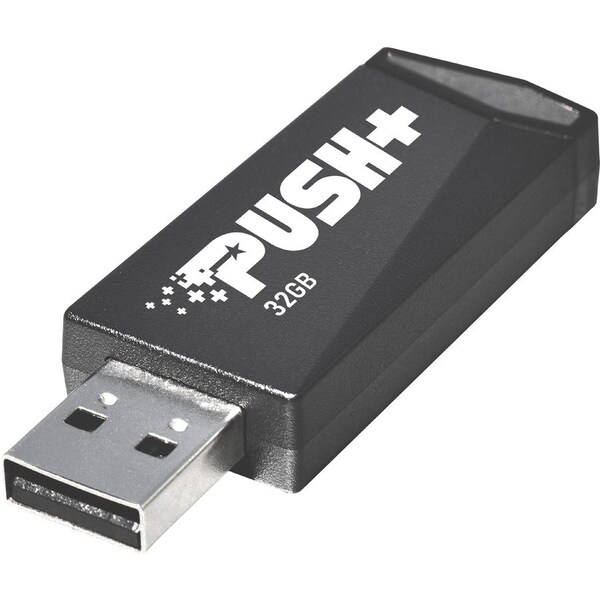 Patriot Memory Patriot Memory Push+ USB 3.2 GEN. 1 FLASH DRIVE - 128 GB - USB 3.2 (Gen 1) - Black - 2 Year Warranty - PSF128GPSHB32U