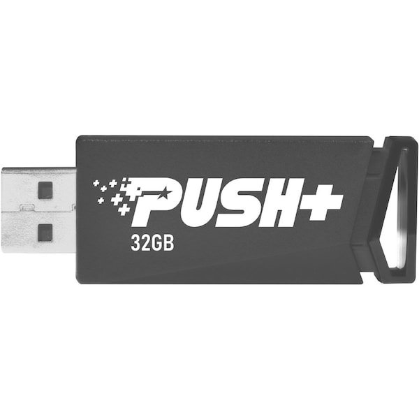 Patriot Memory Patriot Memory Push+ USB 3.2 GEN. 1 FLASH DRIVE - 128 GB - USB 3.2 (Gen 1) - Black - 2 Year Warranty - PSF128GPSHB32U