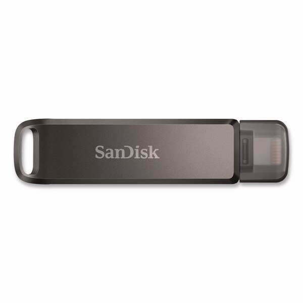 Sandisk Dual Phone USB 3.2 Type-C/Lightning Flash Drive, 128 GB, Black - IX70N128GAG6NE