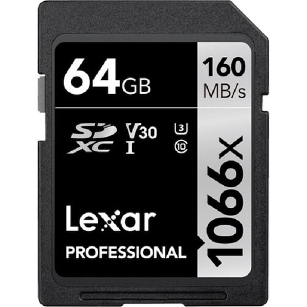 Awesome Audio SDXC 64GB 1066x 64GB Class 10 UHS-I Memory Card, Silver - AW3333640