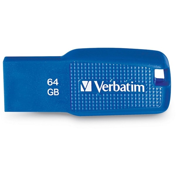 Verbatim Americas 64GB ERGO USB 3.0 FLASH DRIVE-BLUE - 70879
